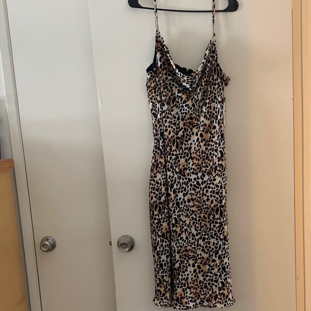 BCBG Leopard Print Midi Dress